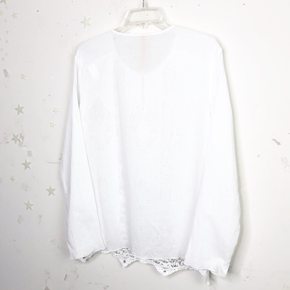 BAILEY 44 medium white embroidered BoHo tunic blouse - Picture 4 of 7